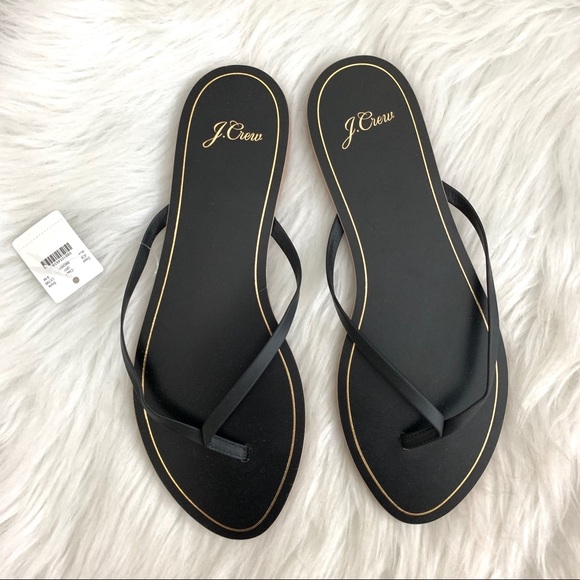 J. Crew Shoes - NWT J. Crew Leather Capri Black & Gold Sandals